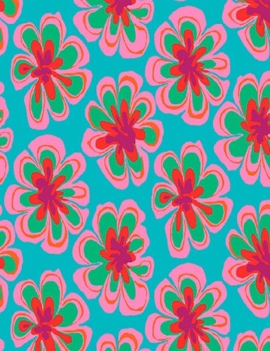 [PWBM011.AQUA] Funky Flora Aqua Kaffe