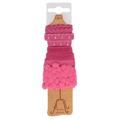[PFAM6932-516] Mannequin of Assorted Trims Fuschia