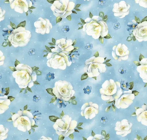 [1665 33901 410] Blue Harmony Floral Toss Light Blue