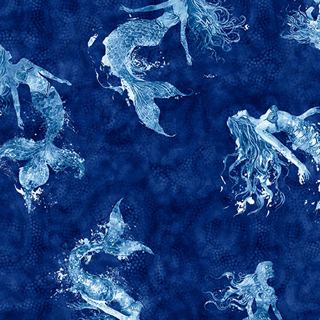 [30859 -N] Ocean Blues Mermaids Navy