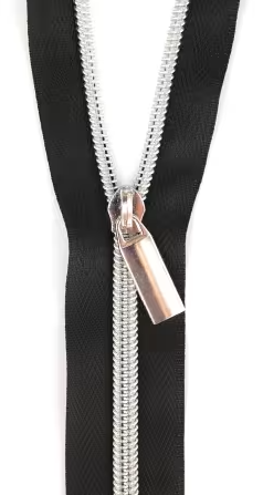 [ZBY5C11] Black #5 Nylon Nickel Coil Zipper BTY