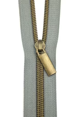 [ZBY5C9] Grey #5 Nylon Antique Coil Zipper BTY