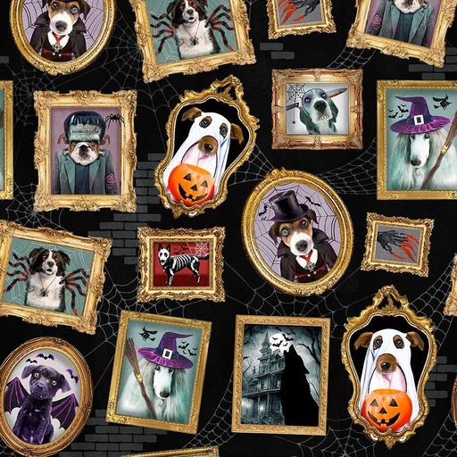 [BOO-CD3428 BLACK] Dog Halloween Portraits