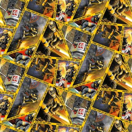 [BQI4102-44] Fire Alarm Firefighter Collage