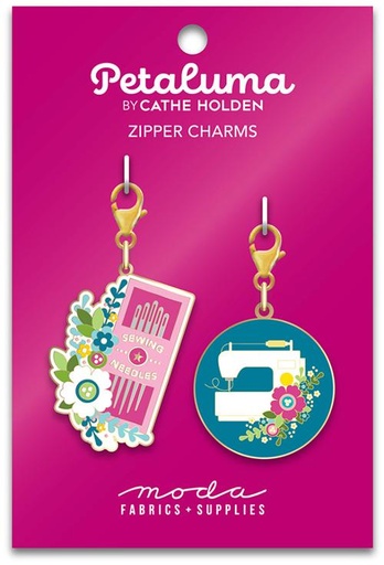 [CH196] Machine & Needles Zipper Pulls 2ct