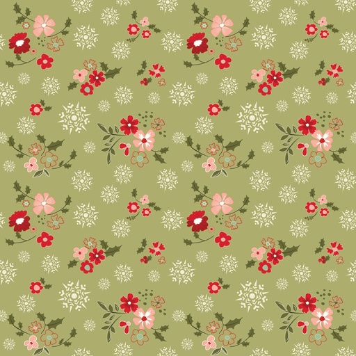 [C16222-OLIVE] Glisten Winter Flowers Olive