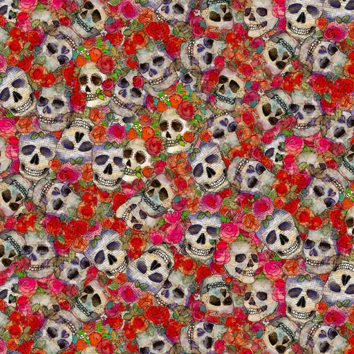 [Y4475-55] Faboolous Skulls Multi