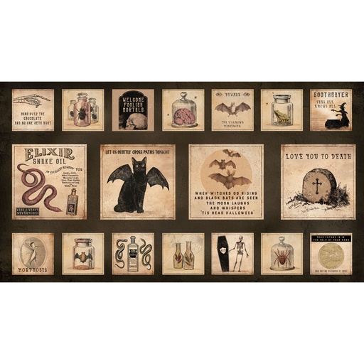 [Y4438-3] Gothic Halloween Blocks Black