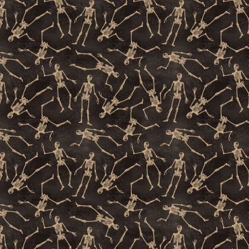 [Y4440-3] Gothic Halloween Skeletons Black