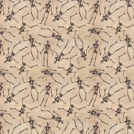 [Y4440-12] Gothic Halloween Skeletons Khaki