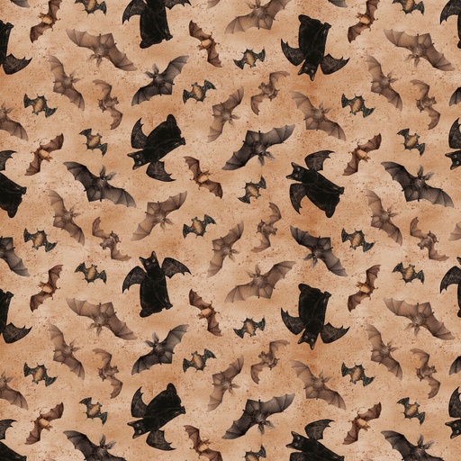 [Y4441-71] Gothic Halloween Bats & Cats Rust