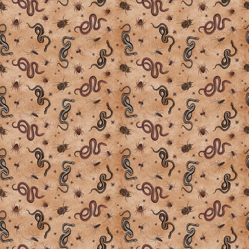[Y4443-71] Gothic Halloween Snakes & Bugs Rust