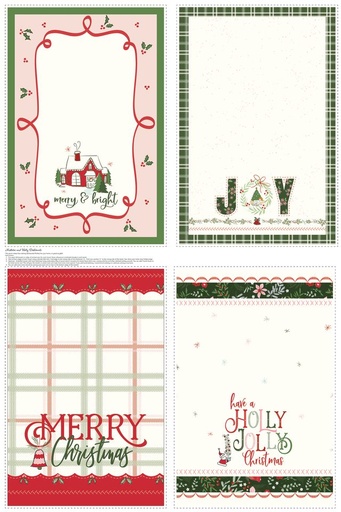 [HD16412-PANEL] Mistletoe & Holly 35.5" x 54" Panel