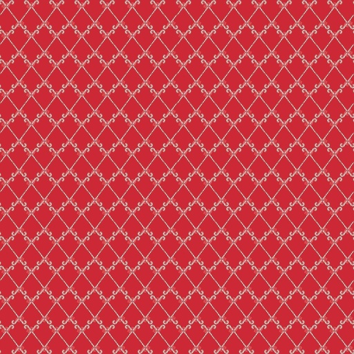 [C16406-RED] Mistletoe & Holly Candy Canes Red