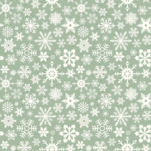 [C16402-SAGE] Mistletoe & Holly Snowflakes Sage