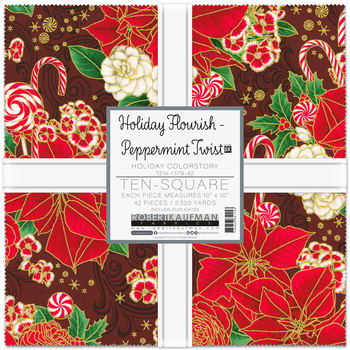 [TEN-1379-42] Holiday Flourish Peppermint Twist 10" Layer Cake