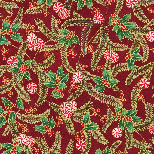 [SRKM-22948-113 CRANBERRY] Holiday Flourish Peppermint Twist Cranberry