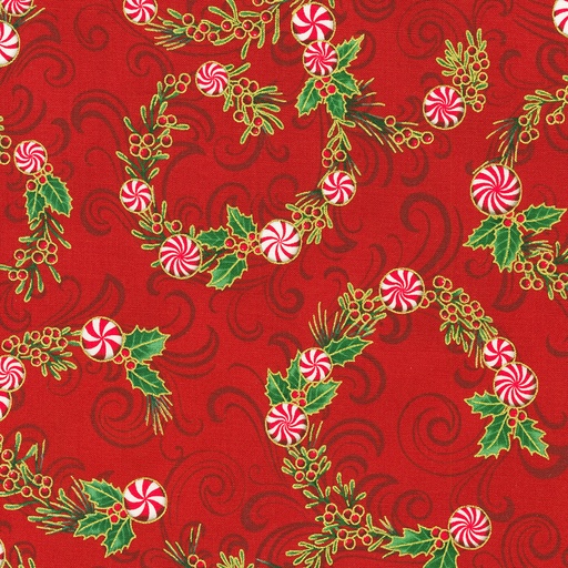 [SRKM-22947-93 SCARLET] Holiday Flourish Peppermint Twist Scarlet