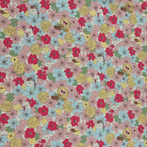 [KTS-7062-A] Kobayashi Bright Flowers And Hidden Cats