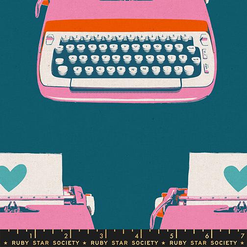 [RS0108 23L] Best Day Ever Canvas Teal Typewriters