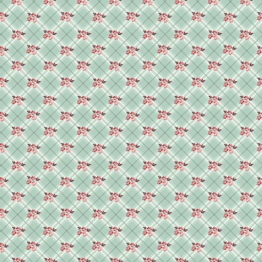 [C16873-MIST] Love You Always Floral Plaid Mist