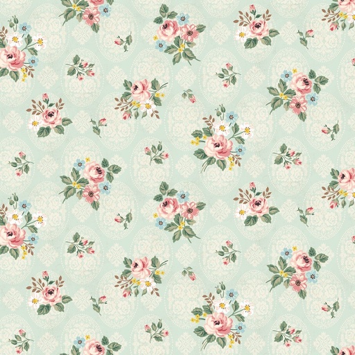 [C17291-MINT] Rose & Violet's Bouquet Posy Mint