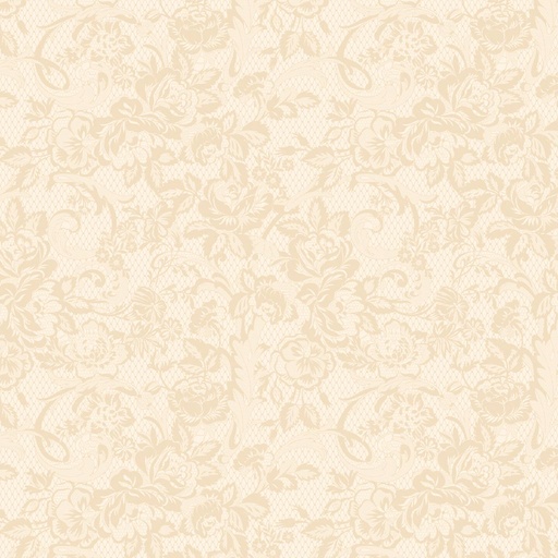 [C17292-CREAM] Rose & Violet's Bouquet Lace Cream