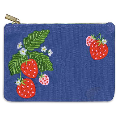 [83525] Glam Bag Embroidered Strawberries