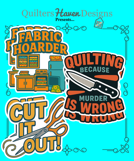[QHD-7945] Quilter Stickers 3pk