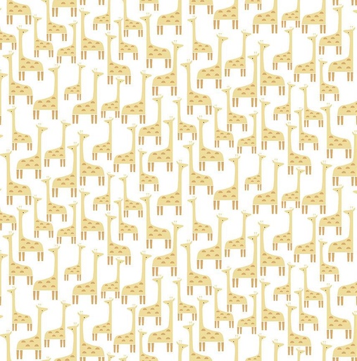 [STELLA-F2687 WHITE] Wild Ones Giraffes Flannel