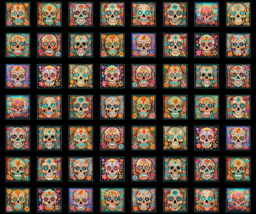 [2600 31140 J] Skullduggery Sugar Skulls Black