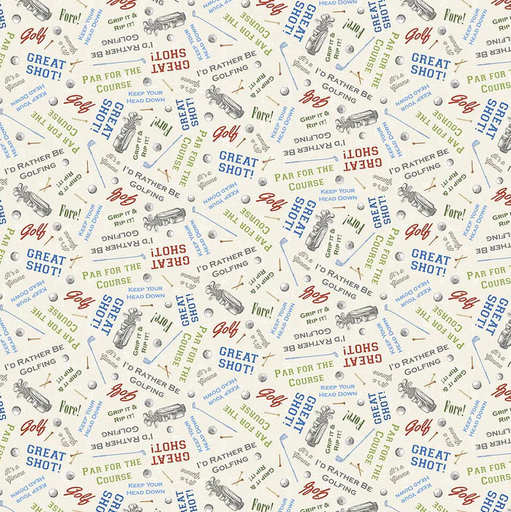 [Y4783-2] Tee Time! Golf Words Light Cream