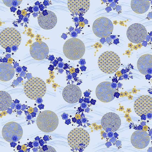 [LOTUS-CM3987 DOVE] Moonlight Metallic Blossom Geo