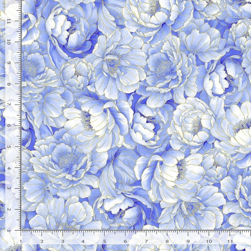 [LOTUS-CM3983 BLUE] Moonlight Metallic Packed Floral