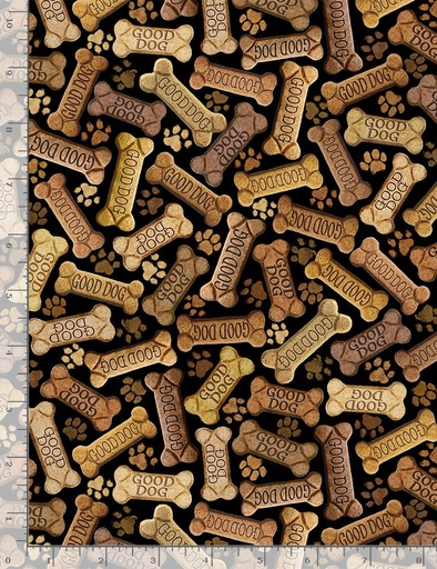 [DOG-CD8555 BLACK] Pawsitively Chic Tossed Dog Bones