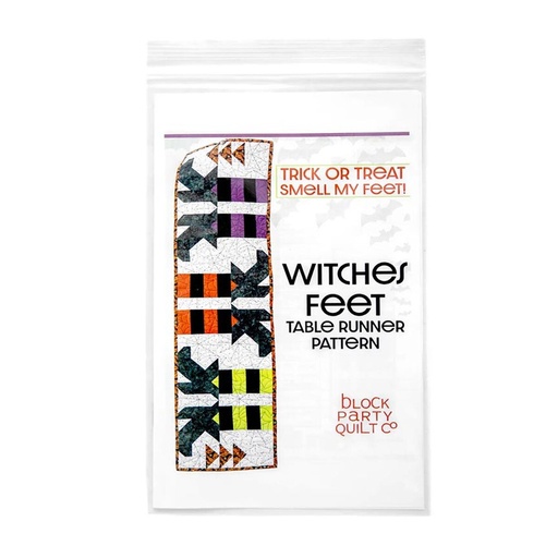 [P275-WITCHESFEET] Block Party Witches Feet Table Runner Pattern