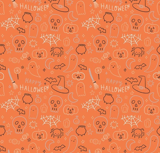 [C17476-ORANGE] Frank and Friends Halloween Icons Orange