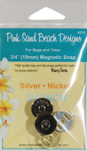 [PSB210] Magnetic Purse Snaps 3/4in Silver Nickel