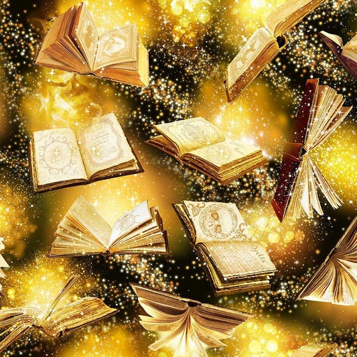 [LIBRARY-CD2531 GOLD] Flying Magic Spell Books