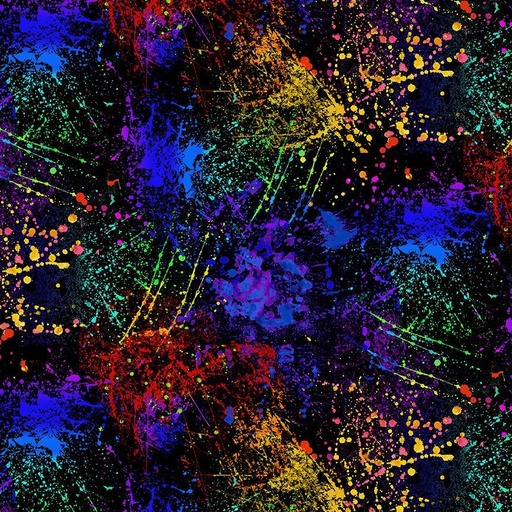 [TEXTURE-CD3678 BLACK] Colored Paint Splatter