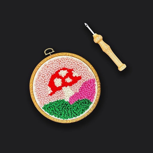 [UA1037] Ruby Star Mushroom Punch Needle Kit