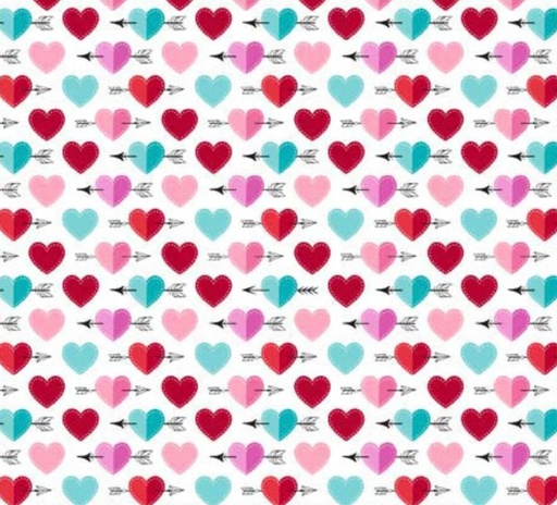 [2600 30026 Z] Sweet Valentine Cupid Hearts White