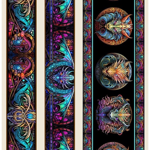 [2600 31152 X] Dragon's Song Border Stripe Multi