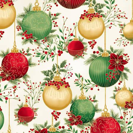 [Y7822-20G-NATURAL-GOLD] Christmas Wish Metallic Ornaments Natural/Gold