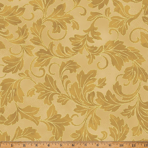 [Y7823-47G-GOLD-GOLD] Christmas Wish Metallic Leaves Gold