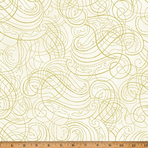 [Y7824-20G-NATURAL-GOLD] Christmas Wish Metallic Swirls Natural/Gold
