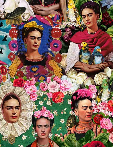 [ART-CD1580-MULTI] Collage of Women's Portraits & Florals