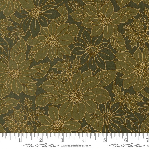 [33862 13M] Merry Manor Metallic Bloom Evergreen