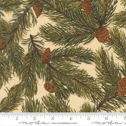[33863 11M] Merry Manor Metallic Pines Cream
