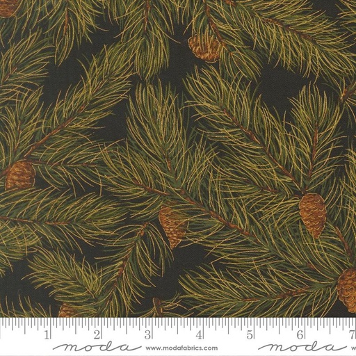 [33863 14M] Merry Manor Metallic Pines Ebony